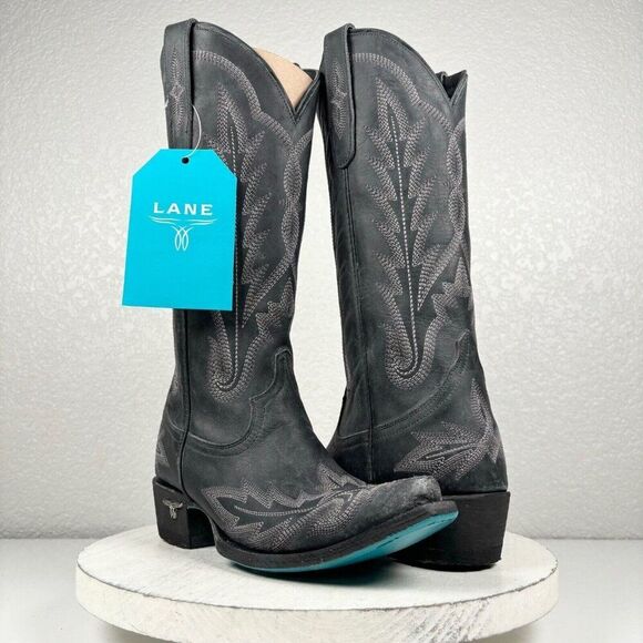 Lane Women's Gray Heeled Boots - Picture 1 of 9